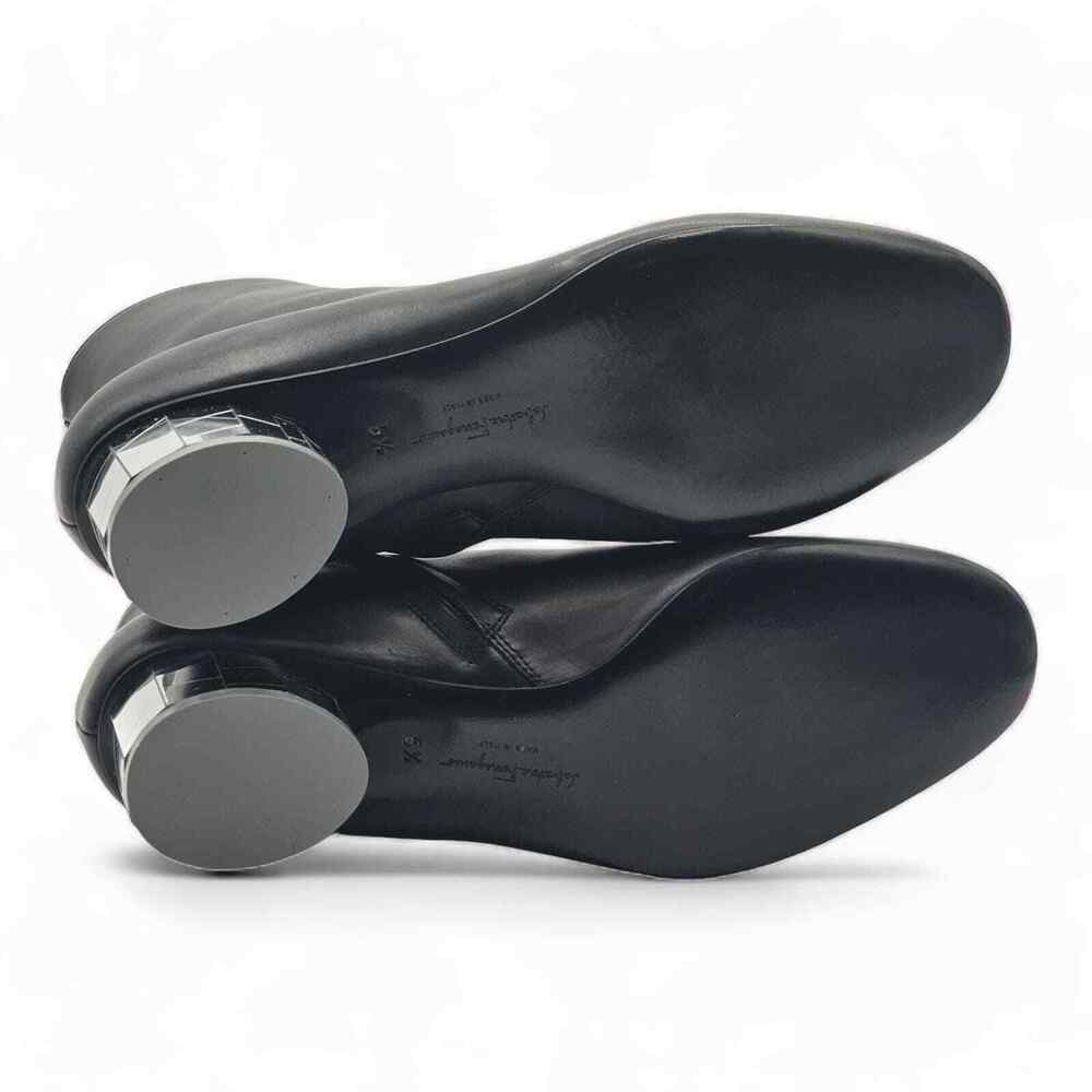 Salvatore Ferragamo Florrie Booties - Leather - Black -  $995 - Picture 5 of 6